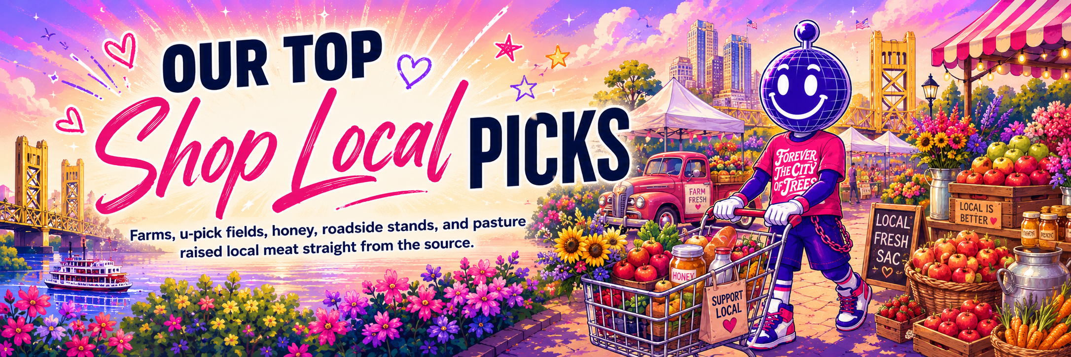 Our Top Shop Local Picks, farms, u-pick fields, honey, roadside stands, and pasture-raised local meat straight from the source.