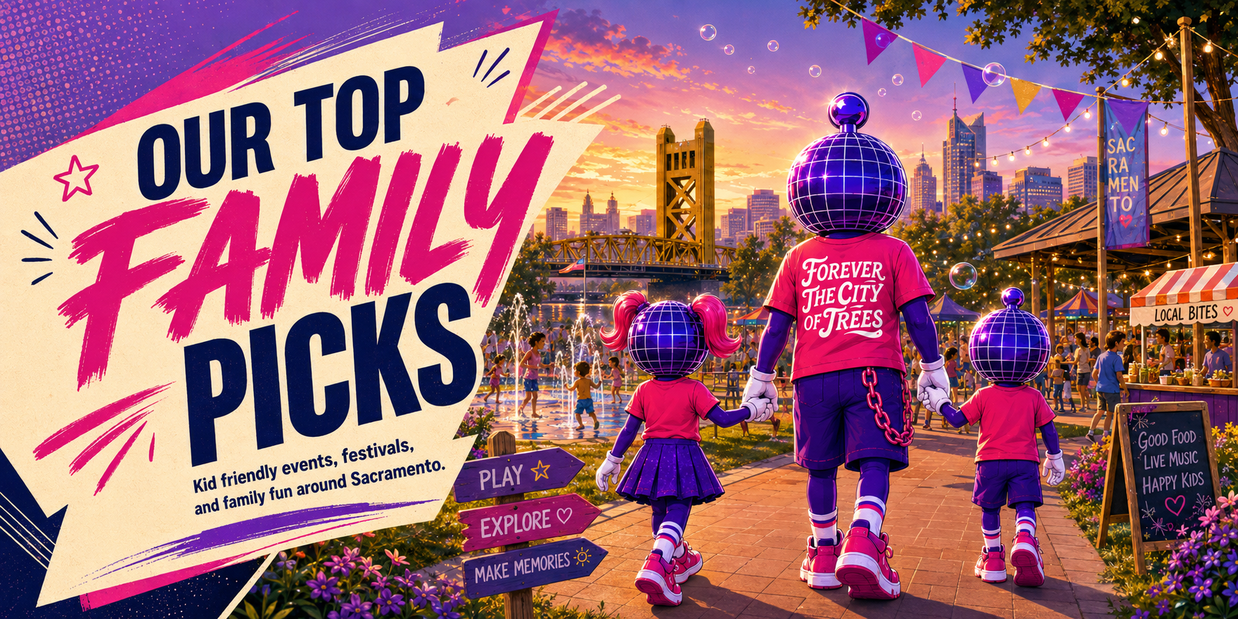 Our Top Family Picks, kid-friendly events, festivals, and family fun around Sacramento.