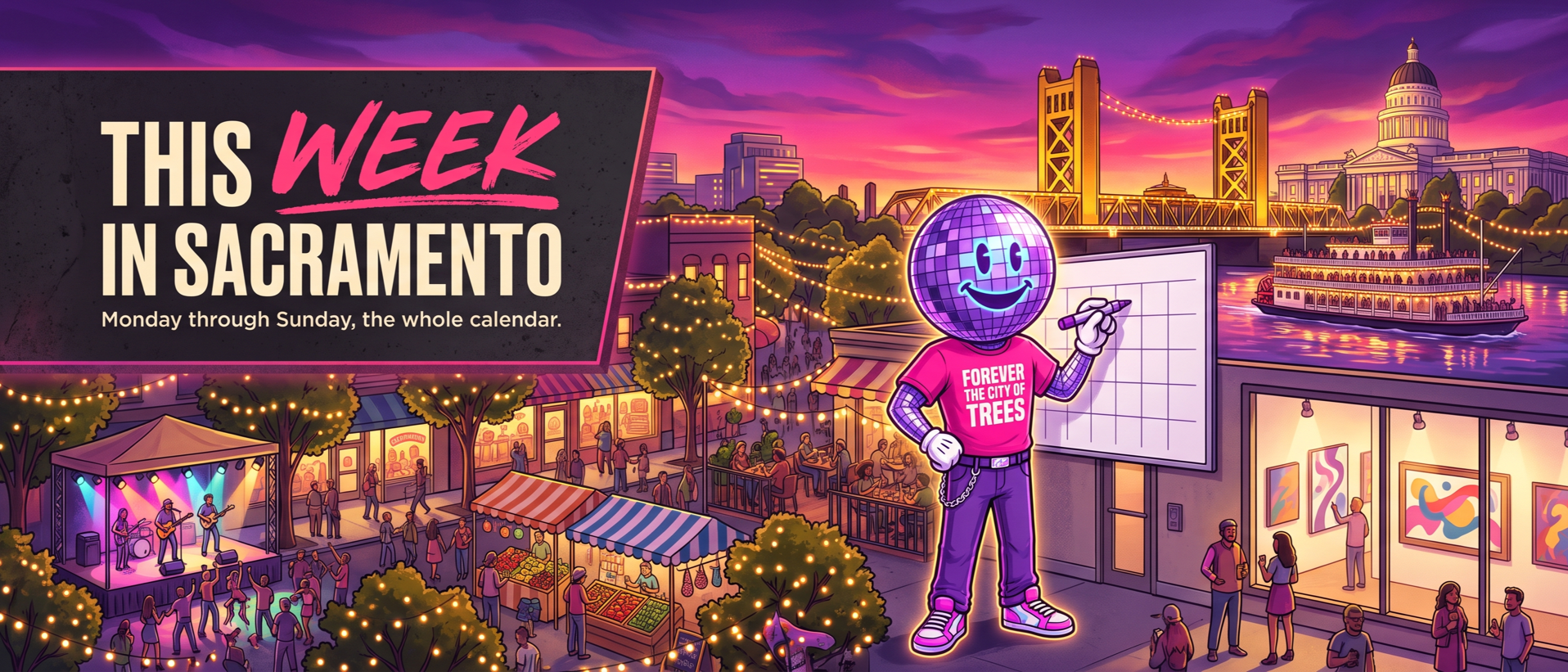This week in Sacramento, Monday through Sunday, the whole calendar.
