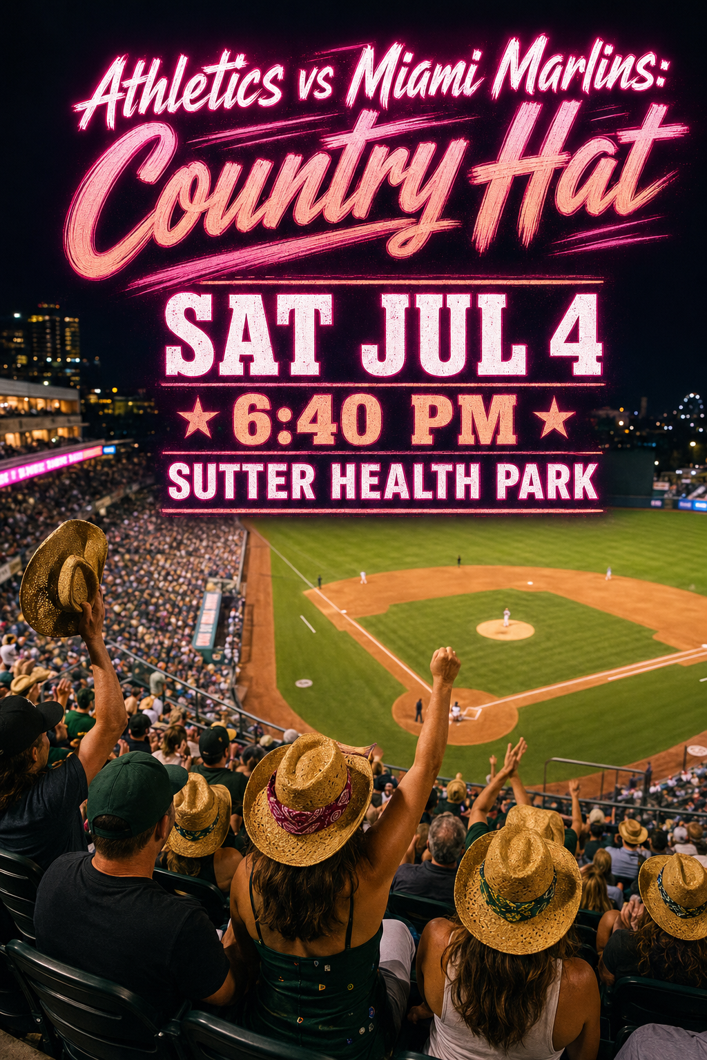Athletics vs Miami Marlins: Country Hat
