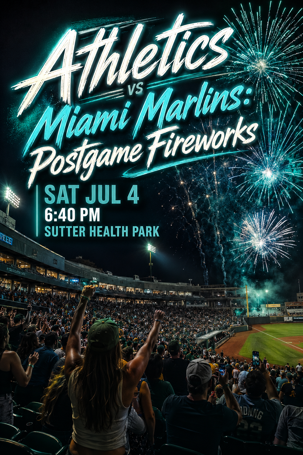 Athletics vs Miami Marlins: Postgame Fireworks