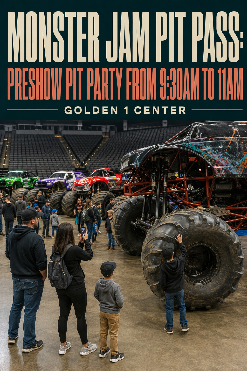 Monster Jam Pit Pass: Preshow Pit Party From 9:30AM to 11AM