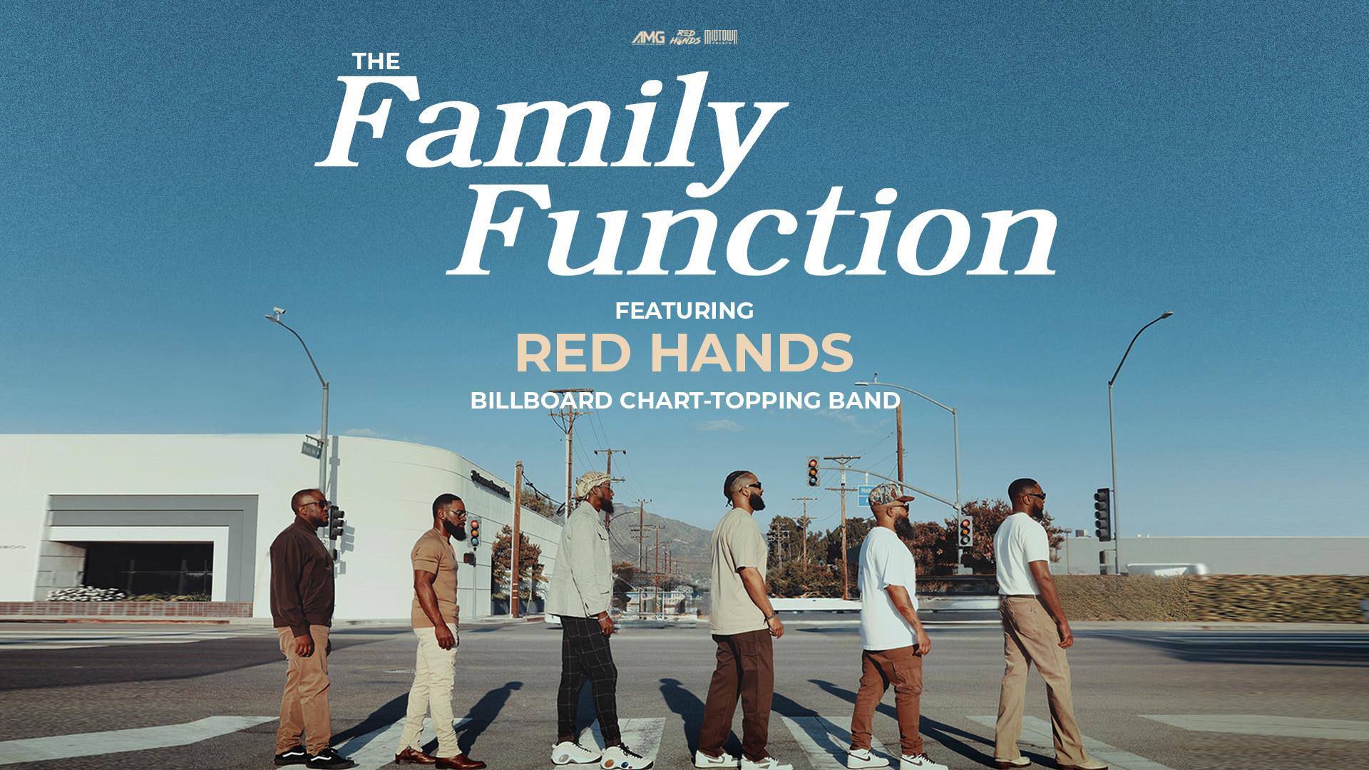 Family Function with Red Hands Band