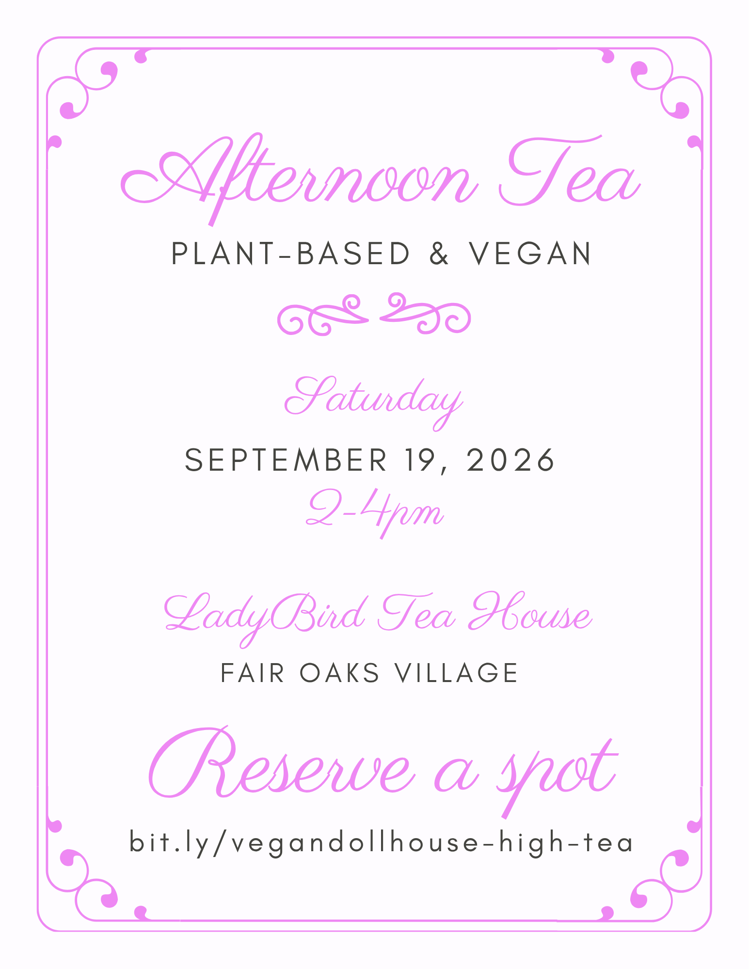 Afternoon Tea Pop Up and Fundraiser