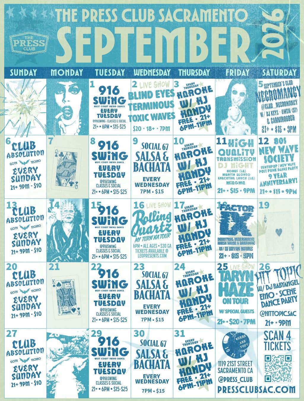 Press Club September Calendar
