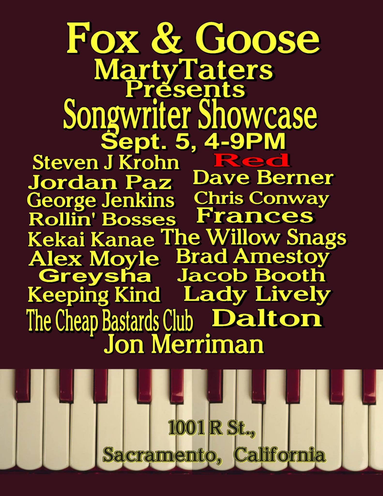 Songwriter Showcase Presented by Marty Taters