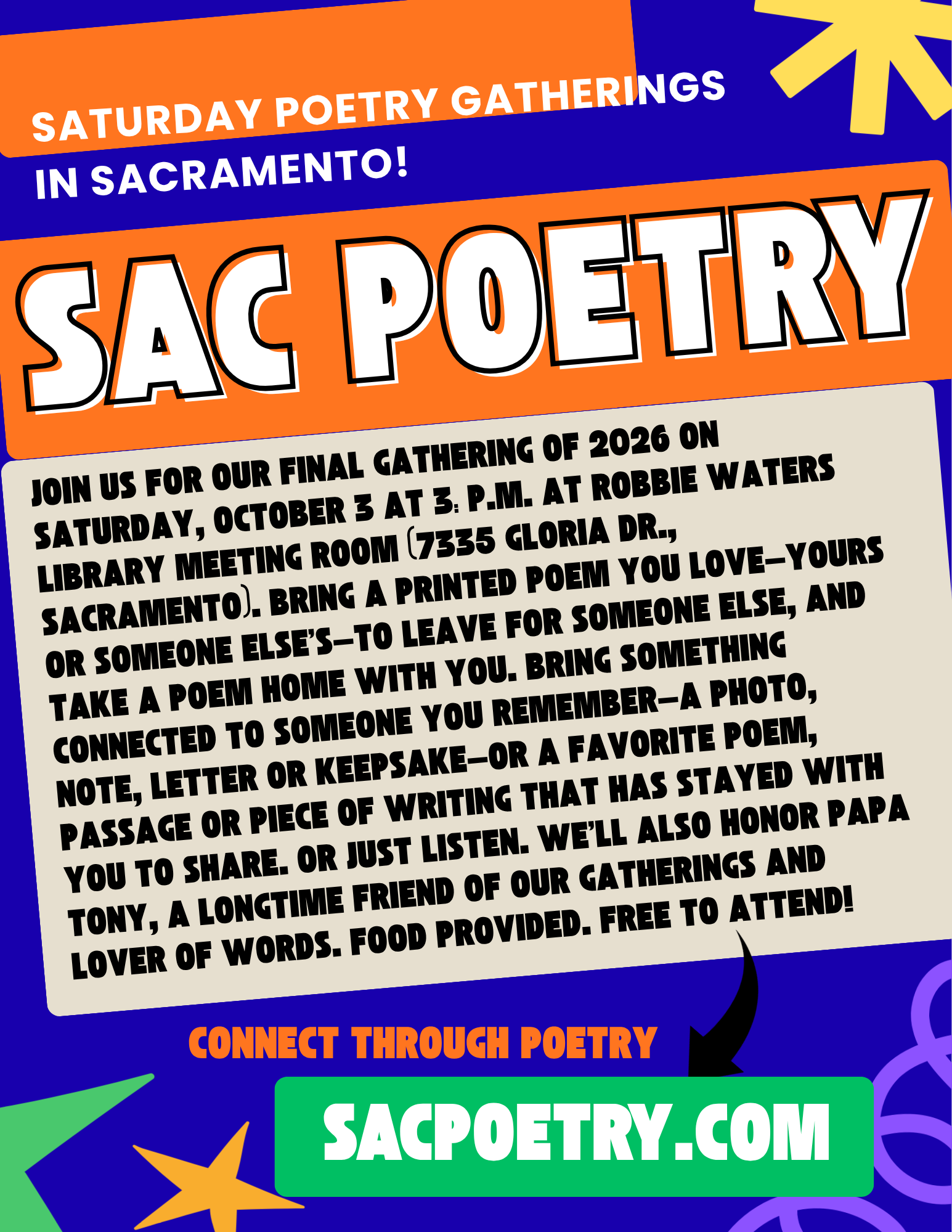October Poetry Gathering